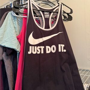 Nike Black and White Swoosh Tank